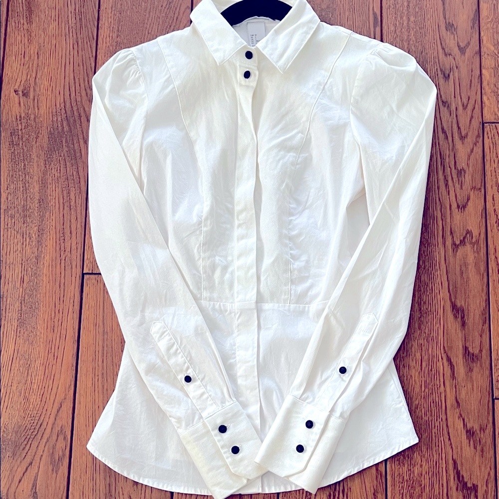 H&M Cream Button-Up Shirt - Picture 4 of 6